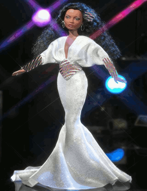 迷幻gif动态图片,芭比娃娃黛安娜·罗斯灯光动图表情