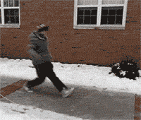 下雪 天冷 结冰 滑到 酷 街舞