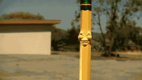 黄色 铅笔 搞笑 笑脸
