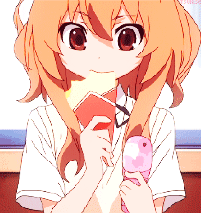 動漫 小女孩 吃東西 變臉