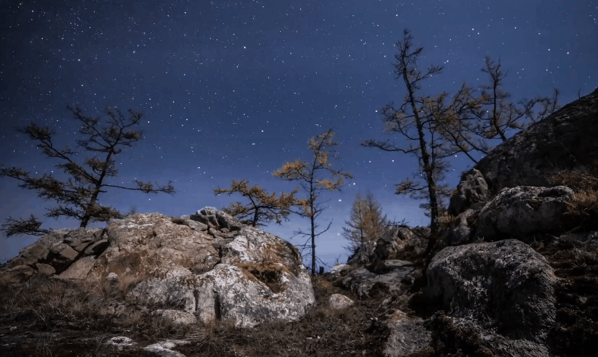 Stas&Tolstnev 凌晨 天空 星星 贝加尔湖 贝加尔湖延时摄影 风景