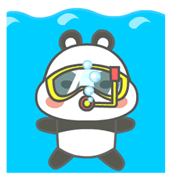 萌萌熊 潜水 可爱 游泳