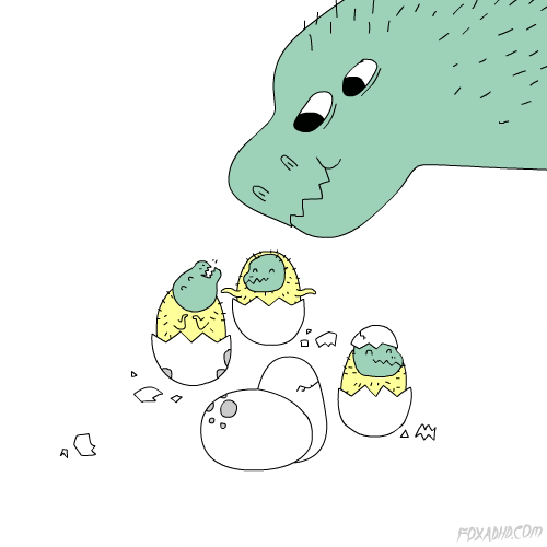 恐龙 鸡蛋 小鸡 破壳