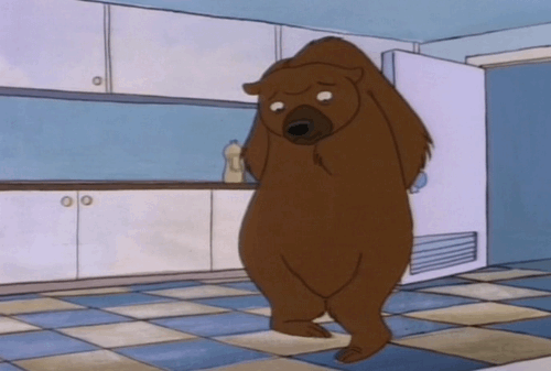 卡通 棕熊 不好意思 可爱