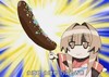美少女 大眼睛 发光 巧克力香蕉