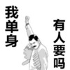 卡通 握拳 伸胳膊 我单身有人要吗