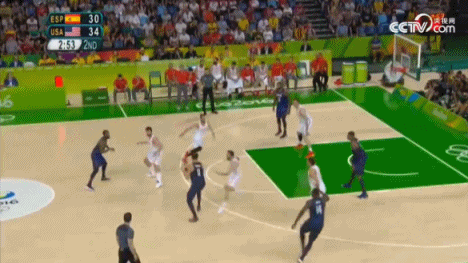 奥运会 里约奥运会 男篮 半决赛 美国 西班牙 汤普森 赛场瞬间