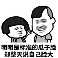 暴漫 文字表情包 明明是标准的瓜子脸却整天说自己脸大 搞怪 沙雕 魔性