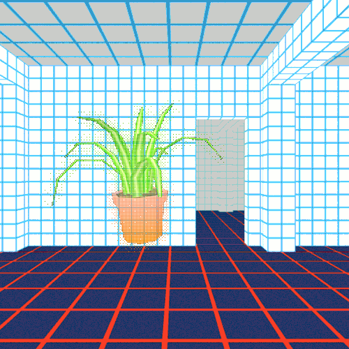 鬼、房间、植物、网格走廊
