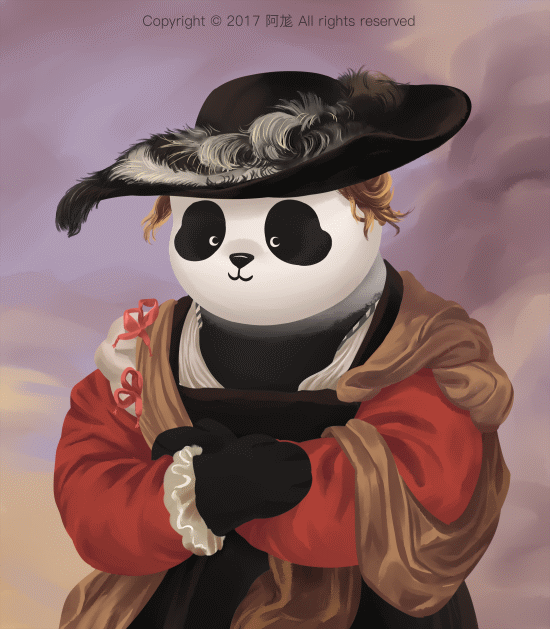 熊猫 古风 帽子 唯美