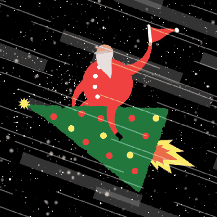 圣诞 圣诞老人 火箭 可爱