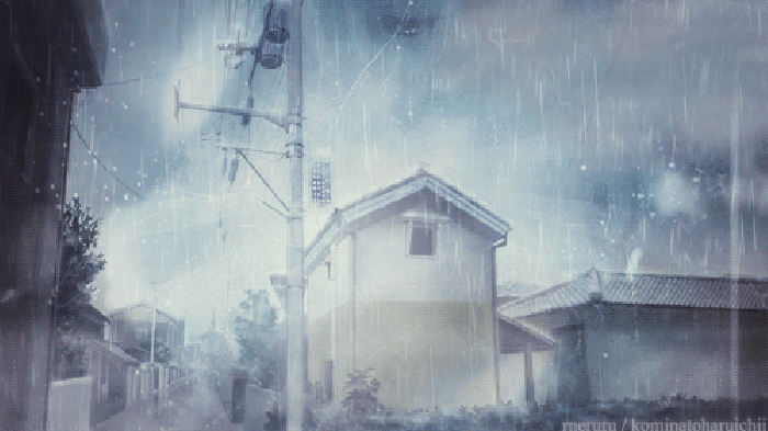 下雨 房子 蓝天 电线