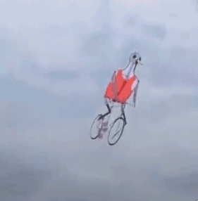 风筝 骑车 天空 真的很哇塞