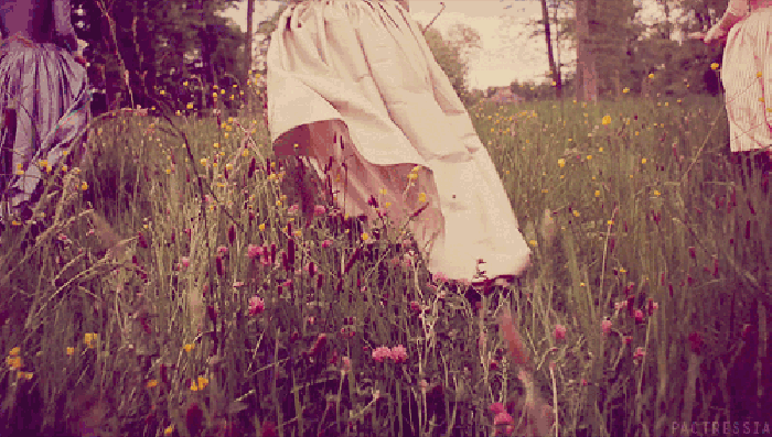 花朵 草丛 裙子 动态