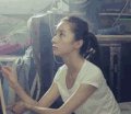 画画 专注 美女 胡冰卿