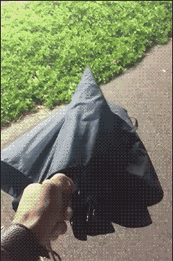 伞 小草 手 掉地上