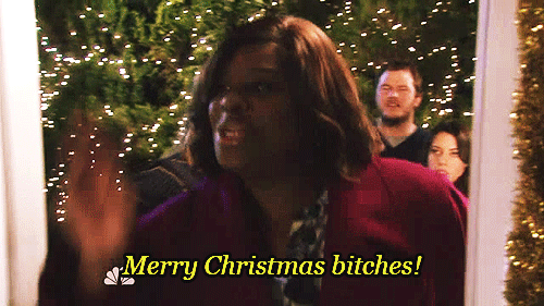 黑人女子 乐呵 欢乐 圣诞节