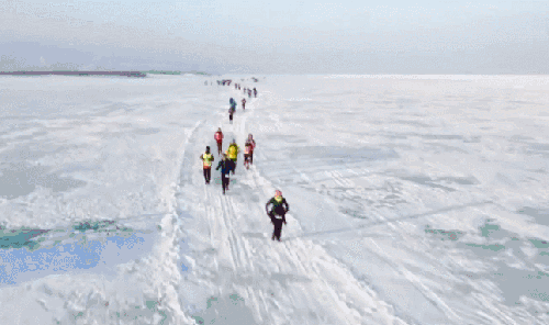 冰上马拉松 纪录片 航拍中国 跑步 雪地 黑河市 黑龙江