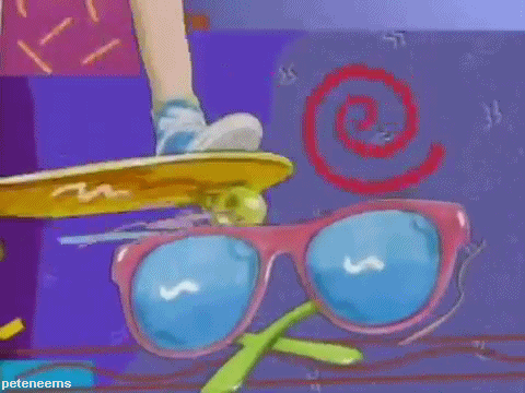 滑板 skateboarding 动画 卡通 大框眼镜 复古