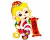 祝福 新年快乐 小猴子 可爱 呆萌