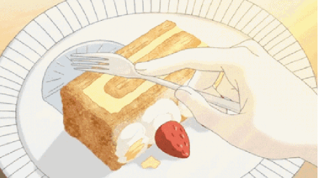 蛋糕 切开 早餐 草莓