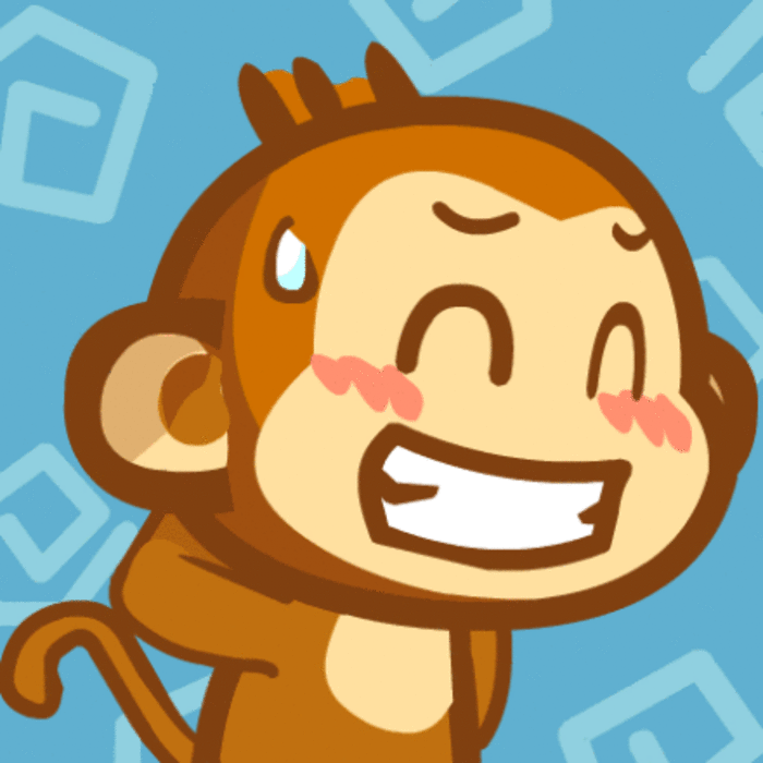 小猴子 冒汗 微笑 可爱