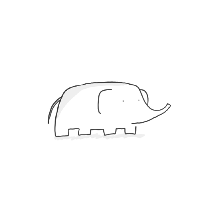 大象 线条 简笔画 动物