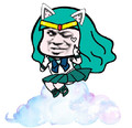 金管长 猫耳朵 爱心 云朵