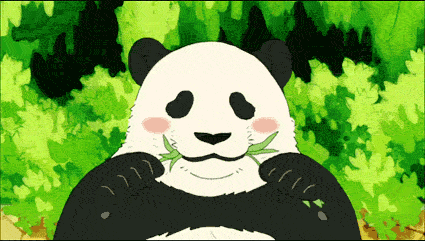 动漫 吃 开心 熊猫