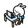 卡通 小兔子 电脑  红脸蛋