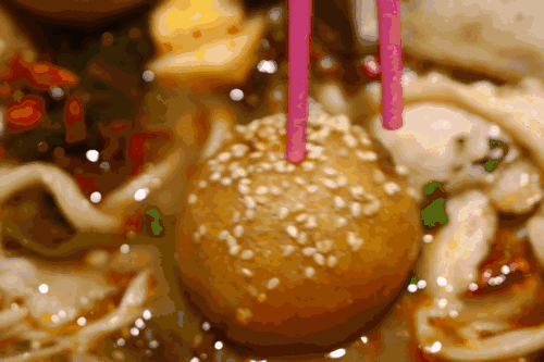 筷子 麻球 食物 辣椒油