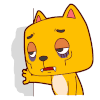 卡通 猫咪 黑眼圈 尖牙