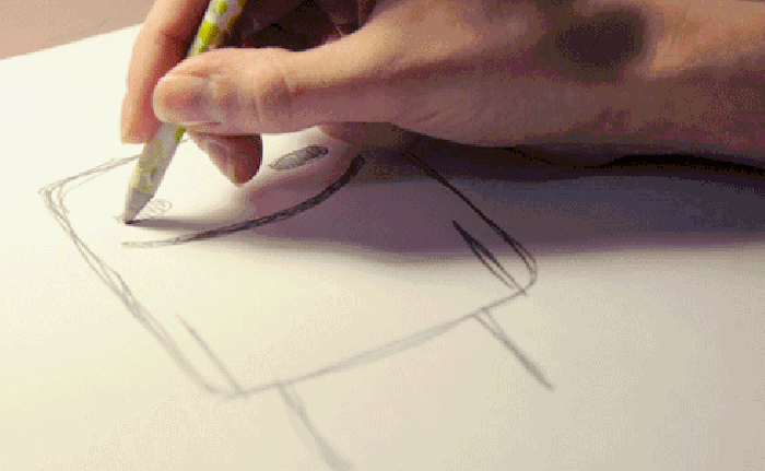 绘画 铅笔 认真 白纸