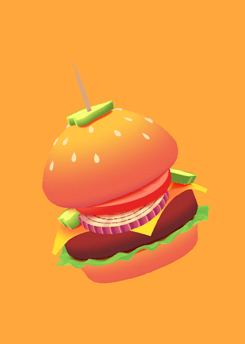 芝士汉堡 动画 美食 食品 cheeseburger food