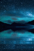 夜晚 湖水 星星 天空