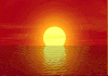 太阳 日落 夕阳 海平面