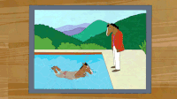 马男波杰克 BoJack 游泳 狗刨