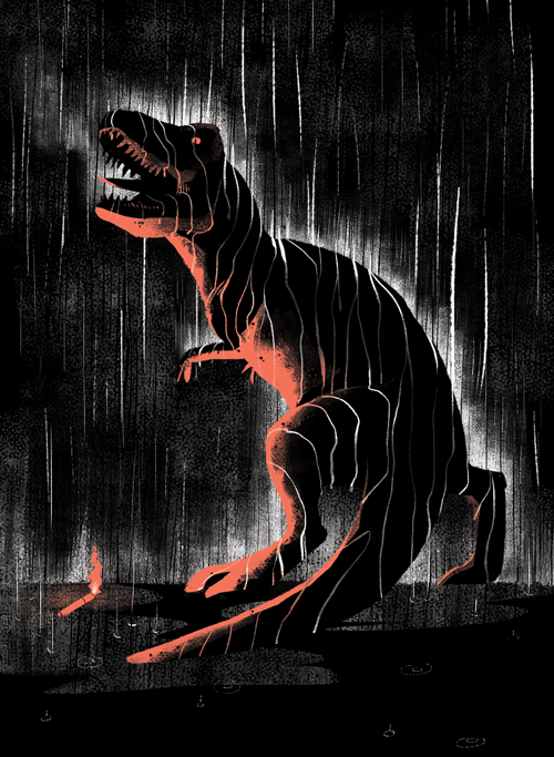 雨天 恐龙 海报