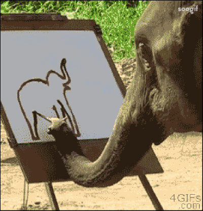 绘画 大象 自画像