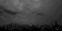 雷雨 闪电 城市 灰暗