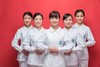 美女 白衣 站排 美丽