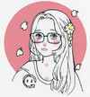 眼镜 美女 漂亮 可爱 头像 情侣头像