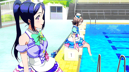 年轻女子 美少女 日本动漫 泳池