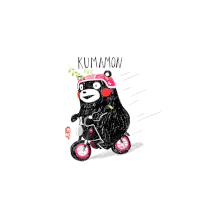 熊本熊 卡通 骑车 头盔