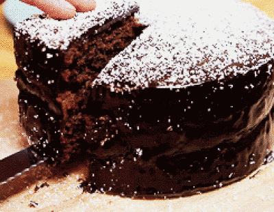 蛋糕 巧克力 切块