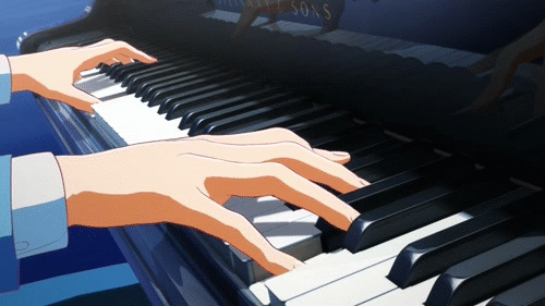 卡通 眼镜男 钢琴 弹奏