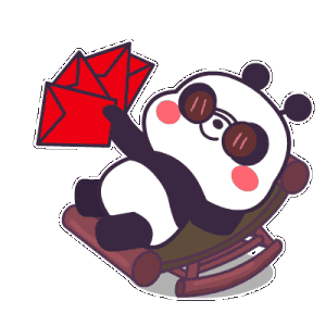 卡通 红包 熊猫 摇椅