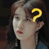 美女 眨眼 耳环 问号 红嘴唇