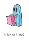 卡通 贴纸 万圣节 trick or treat 不请吃就捣蛋 万圣节 鬼魂