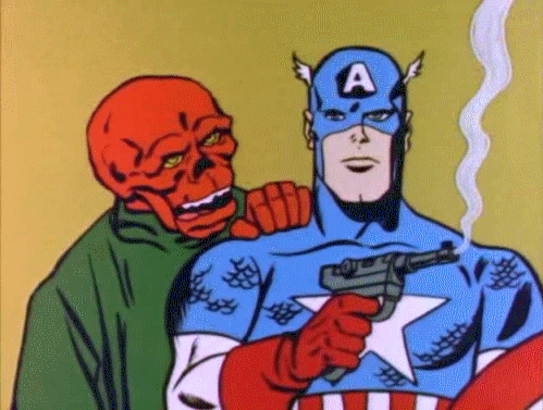 美国队长 红骷髅 漫画 复古 Captain America